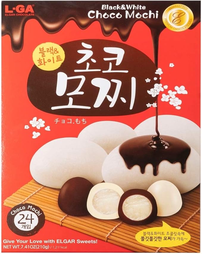 Amazon L Ga Black White Chocolate Mochi Large エルガ ブラック ホワイト チョコ モチ 大 ギフト チョコ 人気 お得 韓国 チョコモチ チョコレート L Ga チョコレート菓子 通販