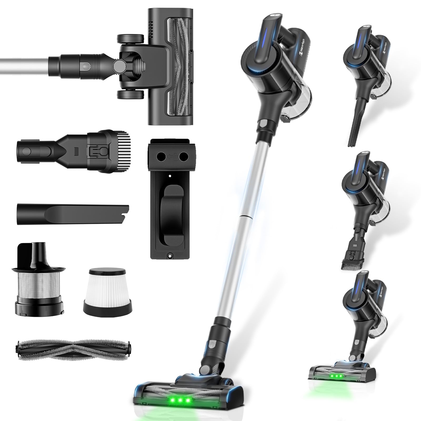 掃除機 コードレスa【55000PA超強力吸引・自立式設計・グリーンLED Amazon | Hearten 掃除機 コードレス【55000PA超強力吸引・自立