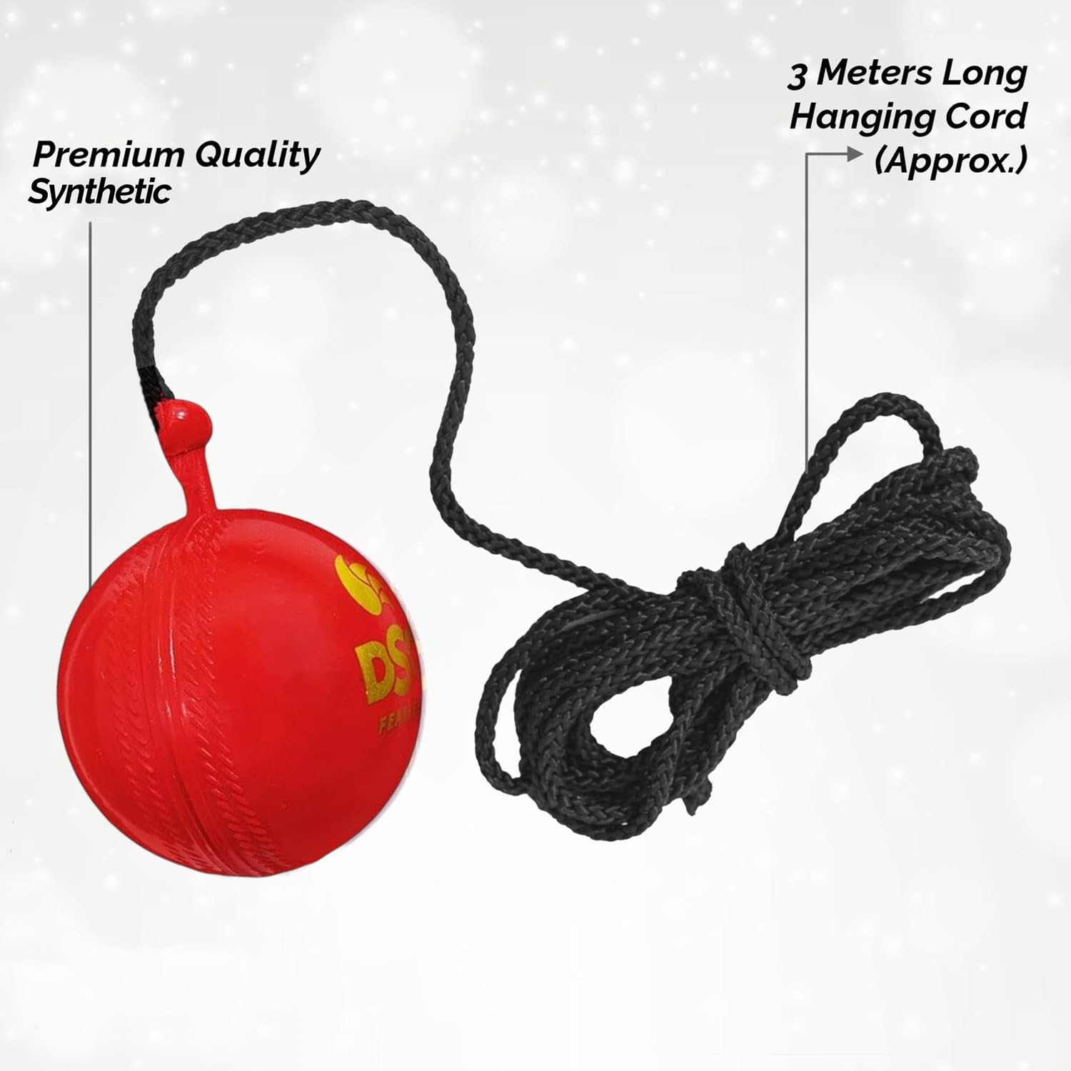 DSC Hanging Synthetic Cricket Ball (Red, Club Size), Standard