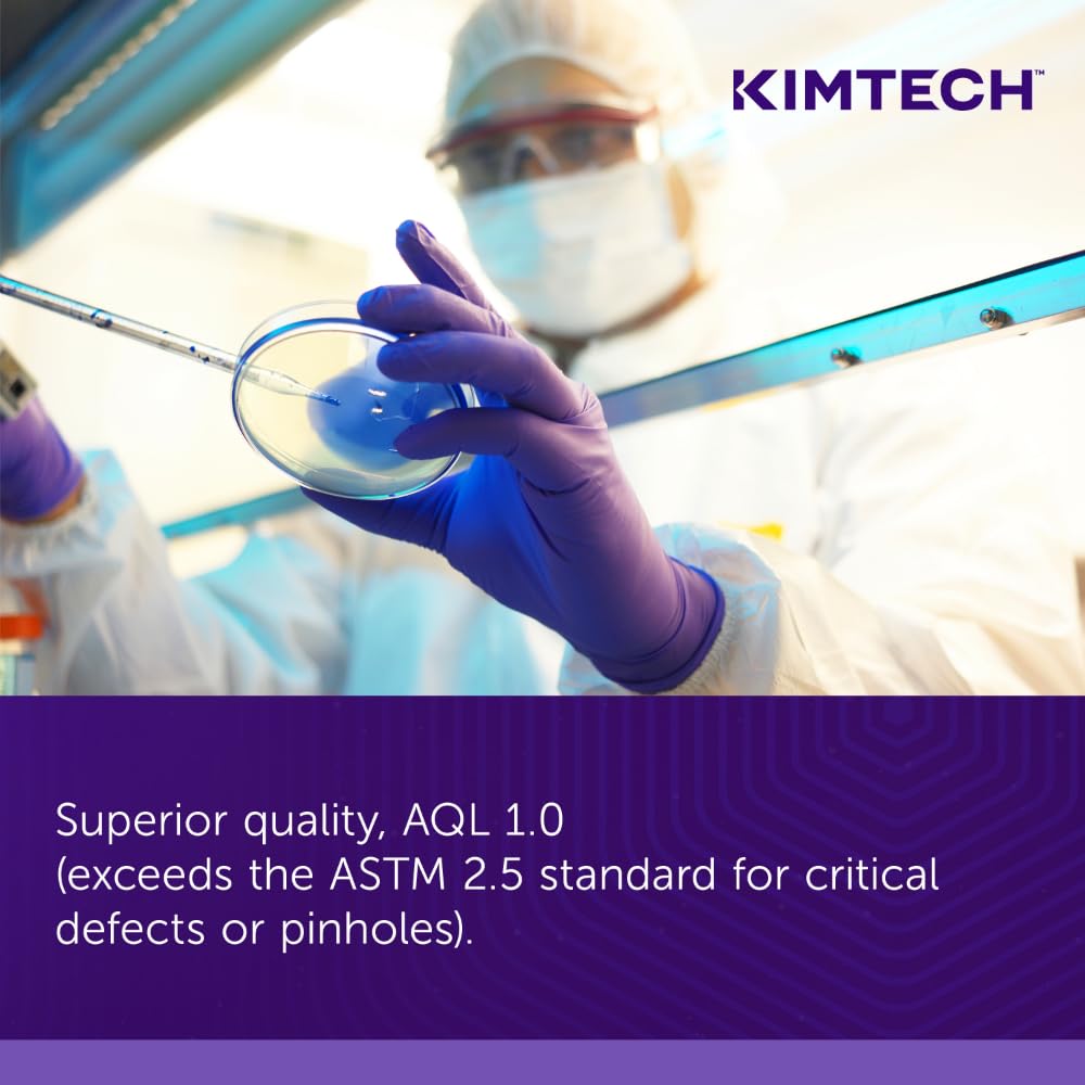 Kimtech™ Purple Nitrile™ Exam Gloves (55084), 5.9 Mil, Ambidextrous, 9.5”, X-Large, 90 Nitrile Gloves/Box