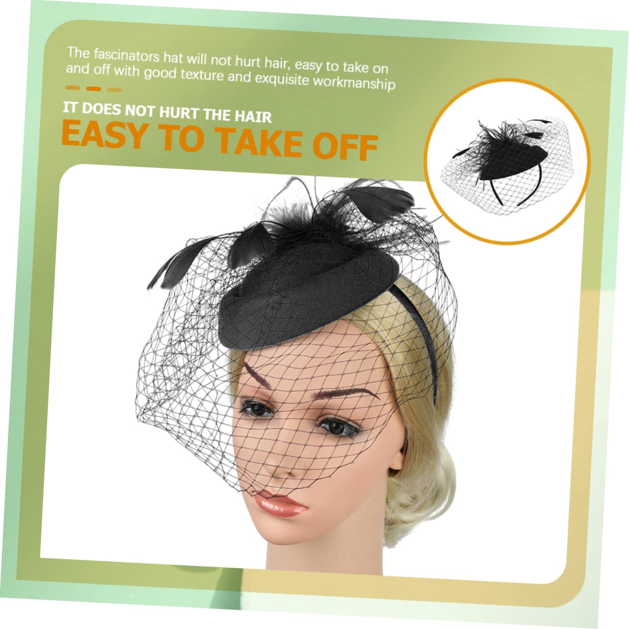 FOMIYES 5pezzi Fascinator Elegante per Donne con Design Rete e Decorazioni Uniche per Cerimonie Feste e Tea Party