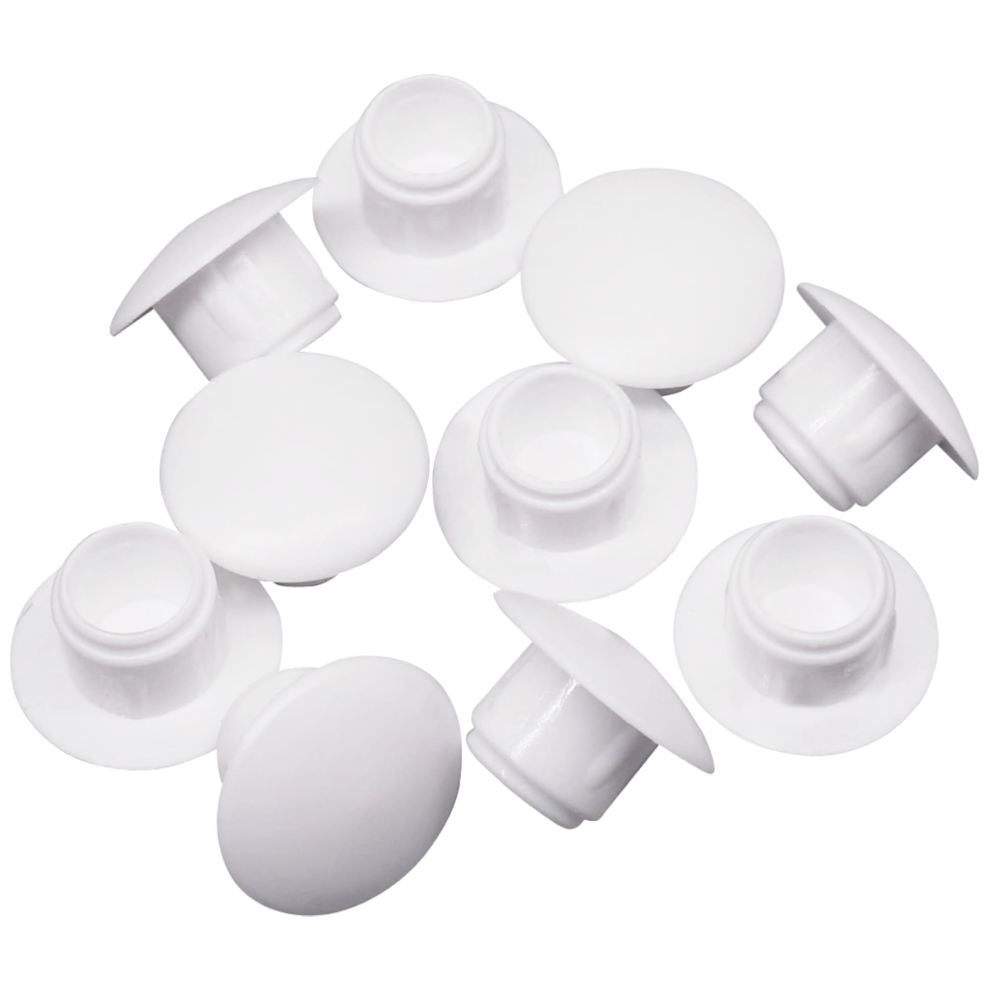 SKIR'CO (10 pcs) White Plastic Hole Plugs 8 mm, Drill Hole Cover Caps, Furniture Hole Plug, Screw Hole Plugs