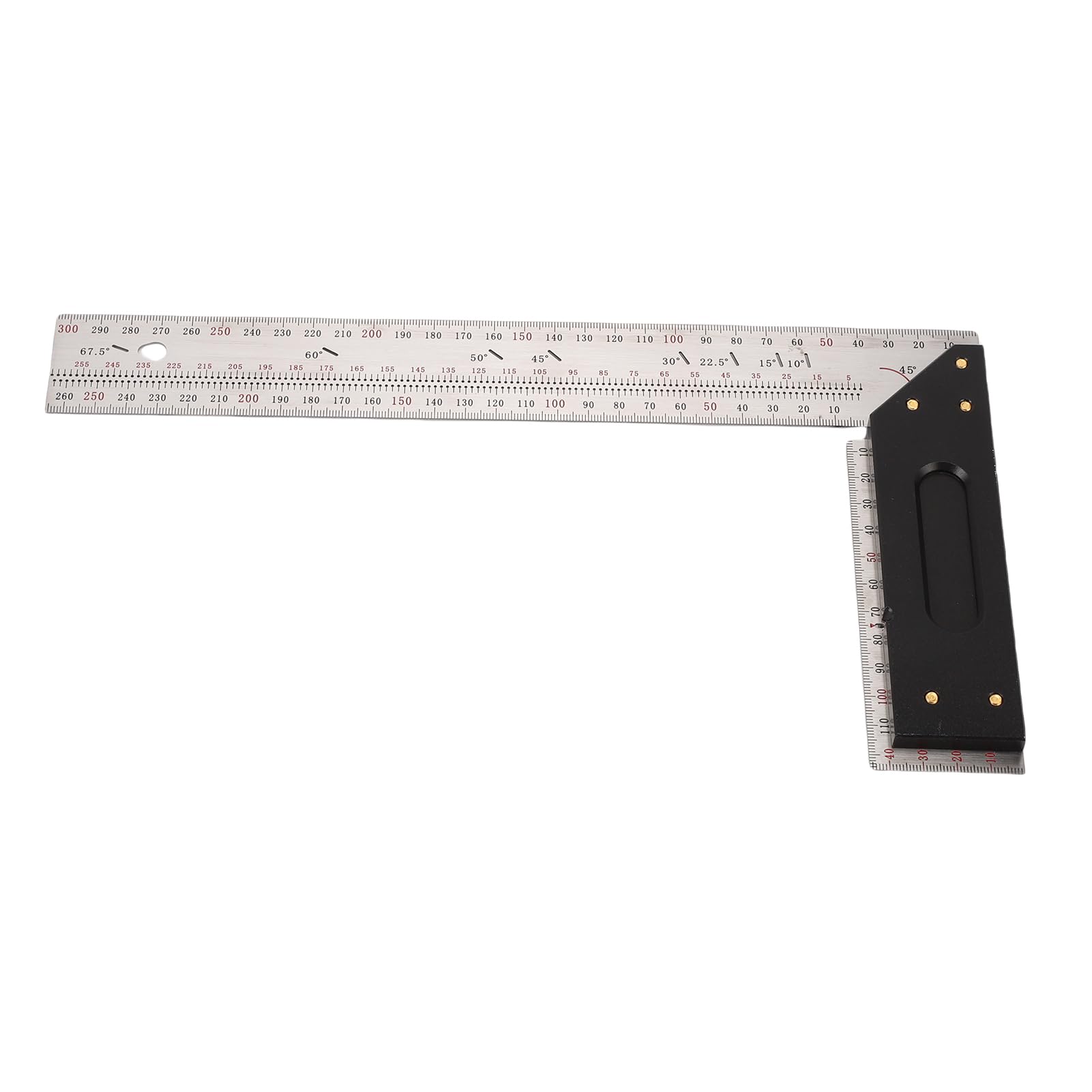 Righello Quadrato, Strumento di Costruzione in Acciaio Inossidabile da 300 Mm con Angolo Retto di 90° Integrato, per la Lavorazione del Legno, Carpenteria e Layout di Coperture