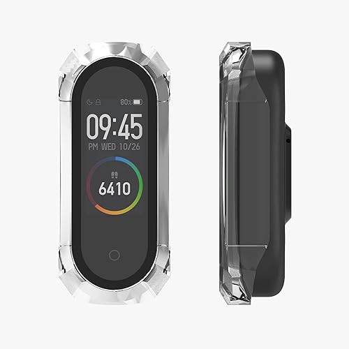 Miniatura 5 de kwmobile Cubierta compatible con Xiaomi Mi Band 4  Band 5  Band 6 Covers - Vidrio templado 2X con marco de plástico - Transparente
