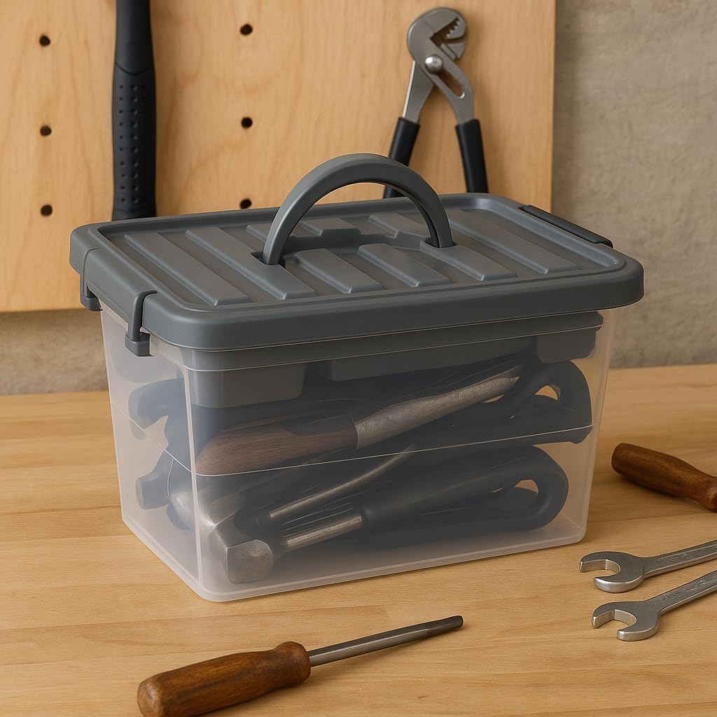 BH | Small Clear Plastic Storage Box | 6 Litre | 1 PC | Organising Removable Tray | Stackable | Utility | Multi-Purpose | Stationery, Sewing, Art Craft Supplies - BEST HOUSE — view 7
