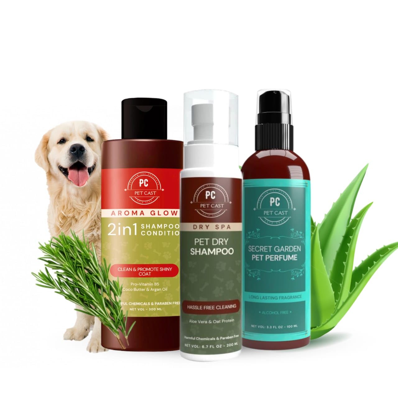 PetCast Dog Grooming Combo of 3, 2in1 Conditioner & Shampoo 300ml, Pet Dry Shampoo 200 ml, Secret Garden Perfume 100ml (B0DF5VBNV1) Amazon Price History, Amazon Price Tracker