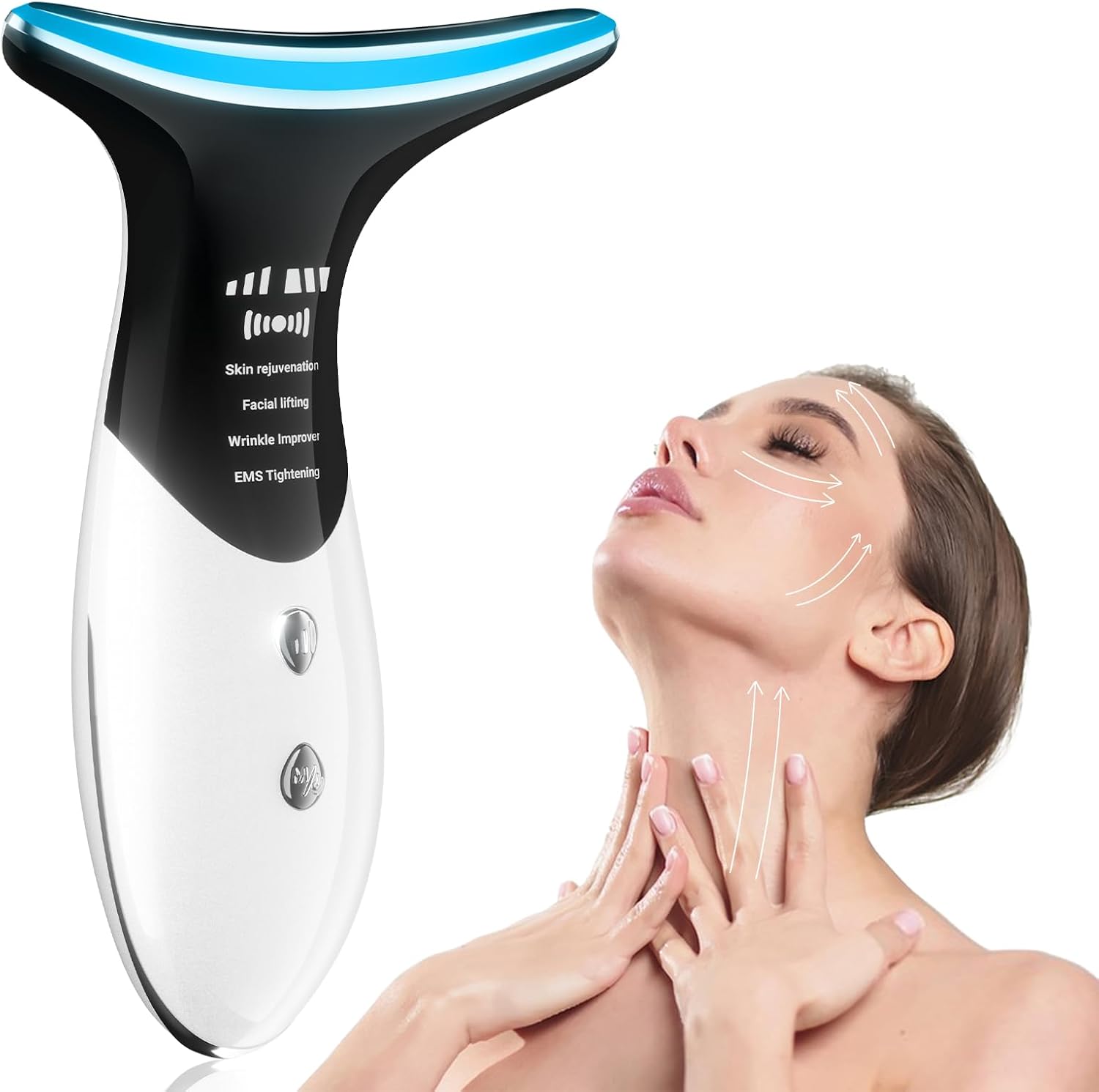 4-in-1 gezichtsverstevigingsapparaat, draagbaar elektrisch gezichtsmassageapparaat, huidversteviging, textuurverbetering, dieptemassage