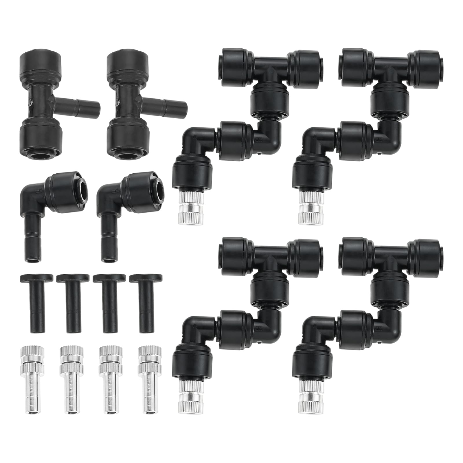 Sohnvwtgd 4 Pack Reptile Mister Nozzles, 1/4'' Adjustable Reptile Misting Nozzles, 360° Reptile Fogger Fine Mist Nozzles For Full Water Coverage, Reptile Terrarium Tank, Garden Patio Greenhouse
