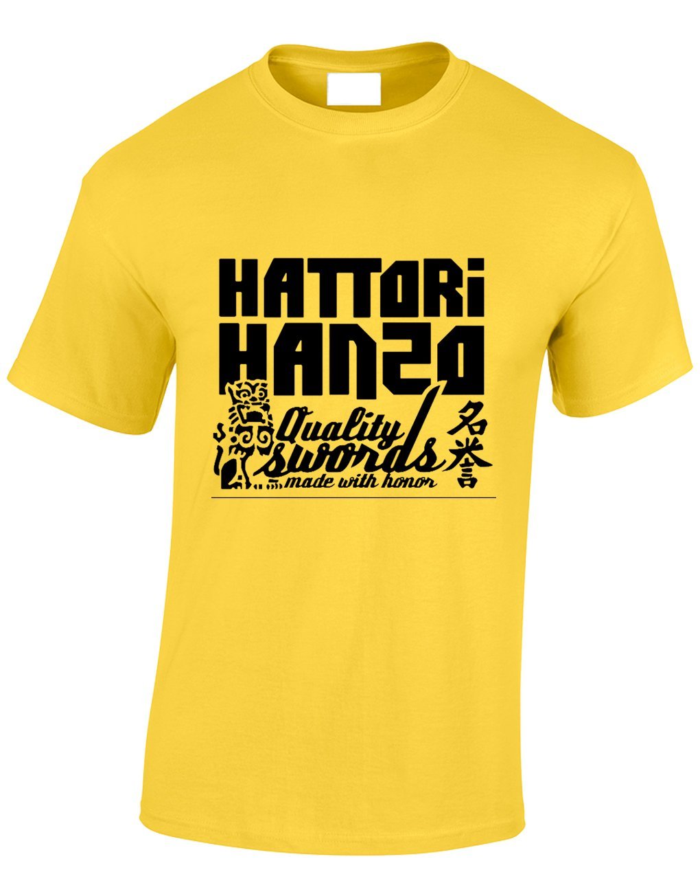 Crown Designs Hattori Hanzo Cool Funky Geek Nerd for Men & Teenagers T-Shirts Tops - Yellow/Large