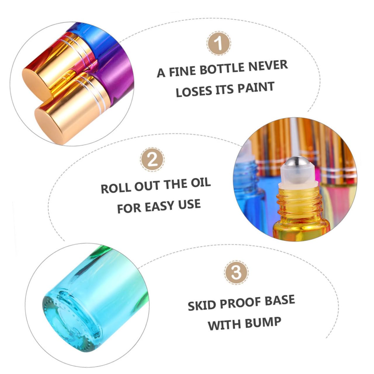Bottiglie Roll-on in Vetro 10ml, Mini Flaconi Vuoti
