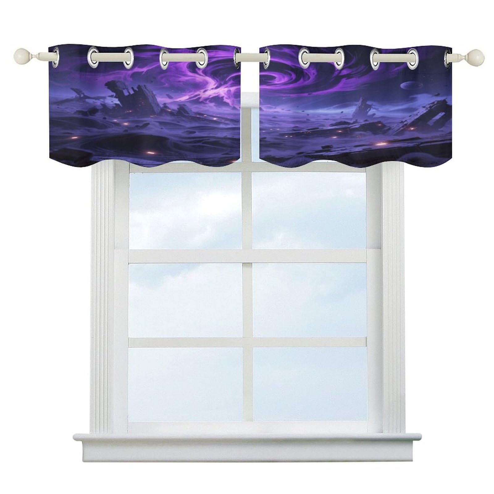 Fekiloot Style Interstellar Ruins Short Curtains Valance Curtain