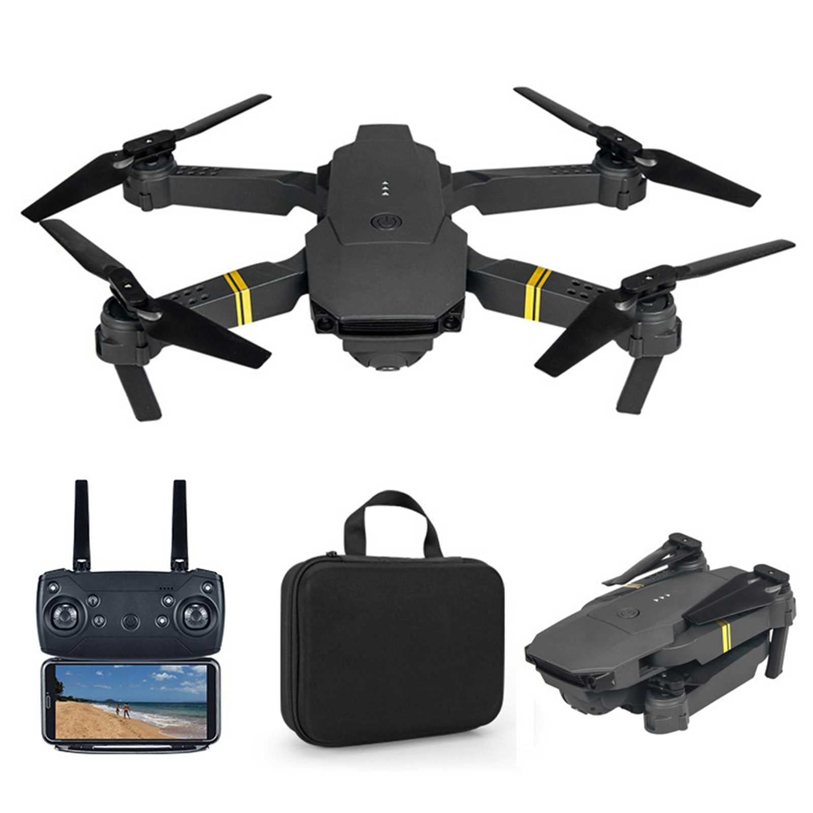 Drones with Camera for Adults 4K HD RC Quadcopter Helicopter for Beginners Gifts Auto Return Home Way-Points Functions Headless Mode (4k 1 BATTERY)