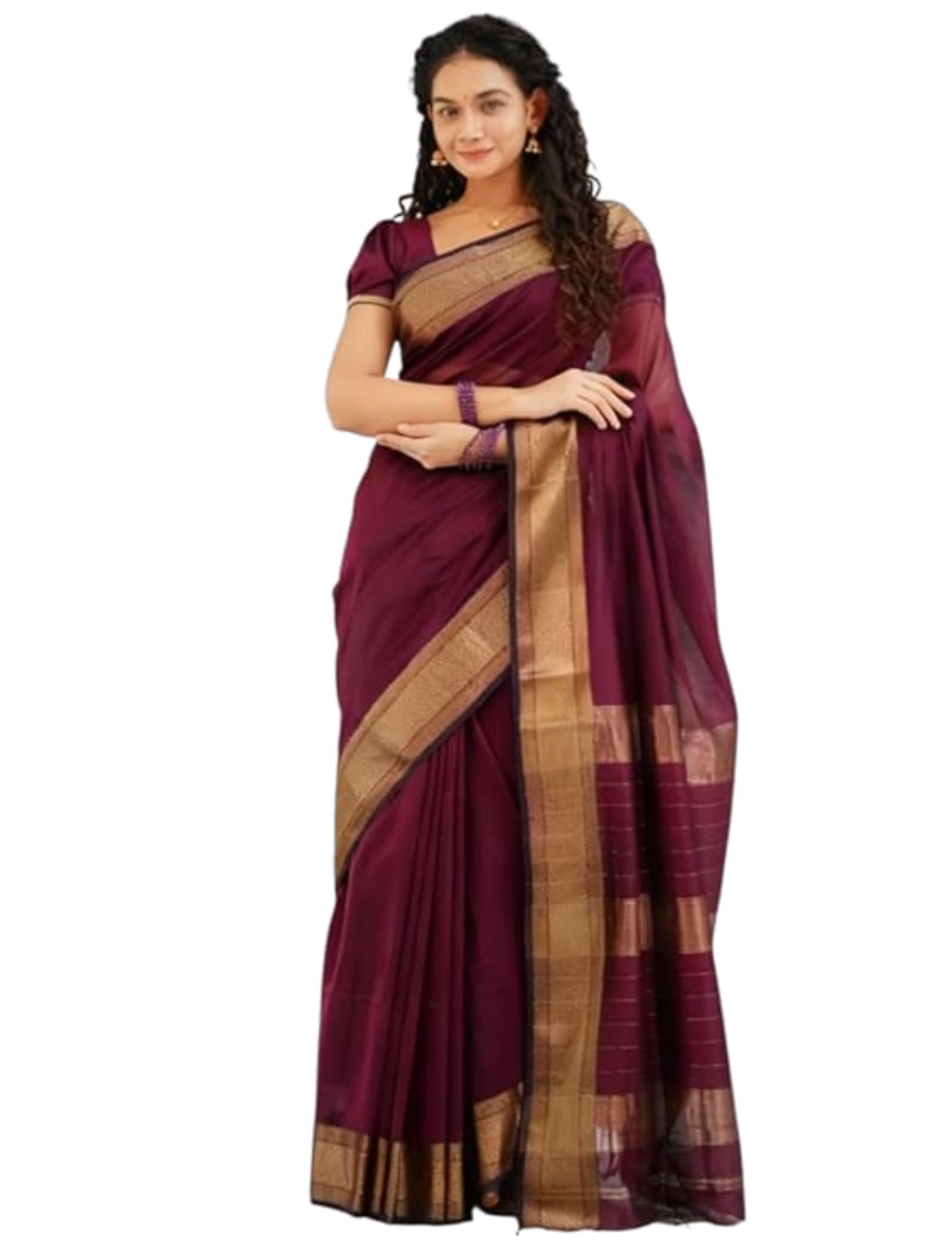 women elegence Women’s Soft Silk Saree with Zari Border | Elegant Traditional Saree with Unstitched Blouse Piece-picture-34