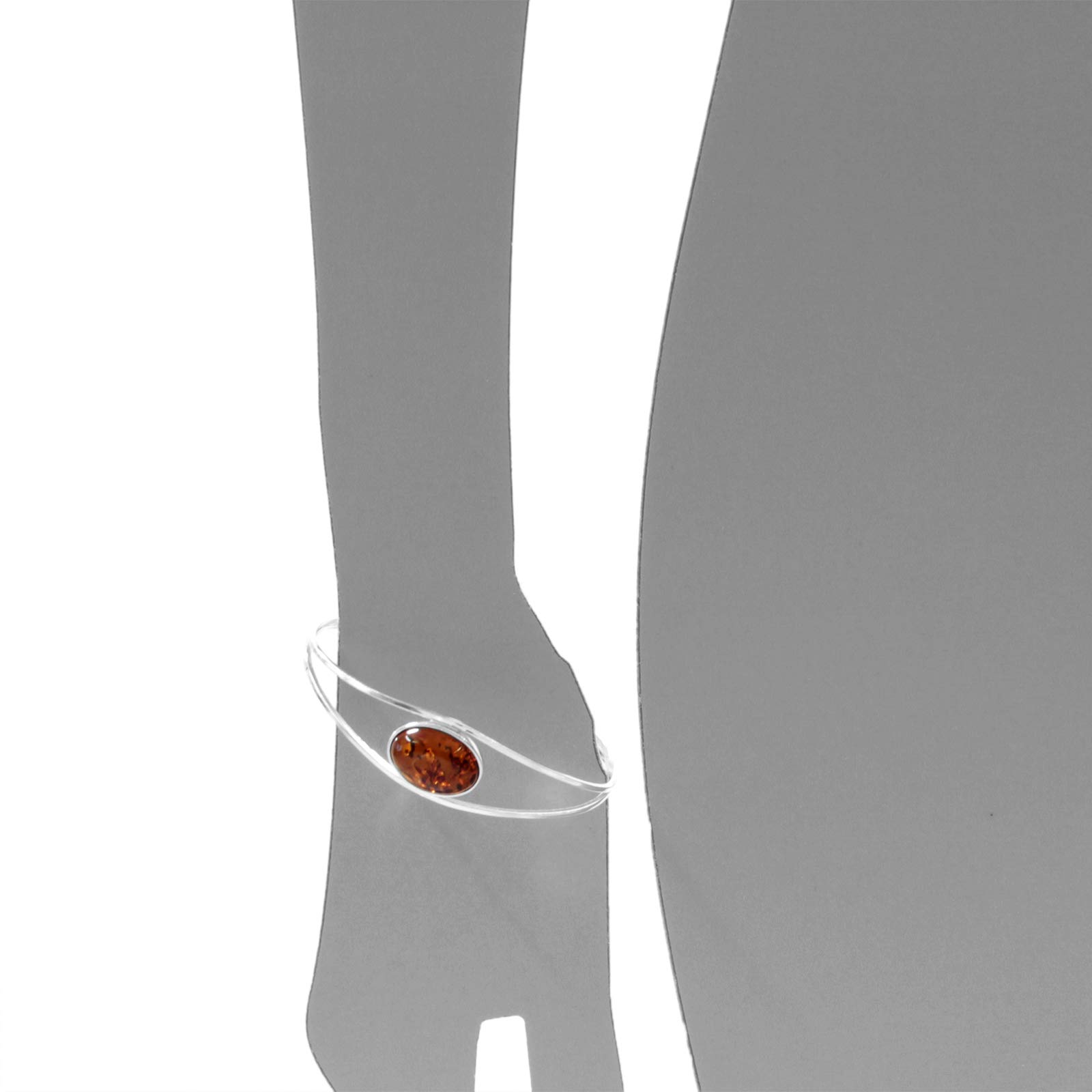 Armspange - Clarissa - Silber 925/000 mit Bernstein