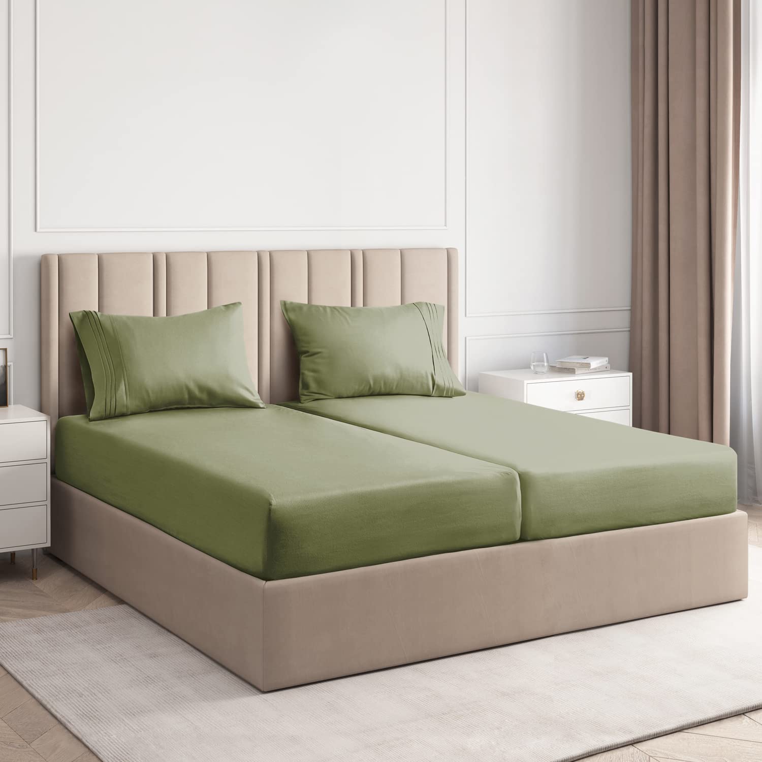 Amazon Com Split King Sheets For Adjustable Beds Split King Adjustable Bed For Adjustable Mattress Split King Sheet Sets For Adjustable Beds Deep Pocket Deep Pocket Split King Sheets