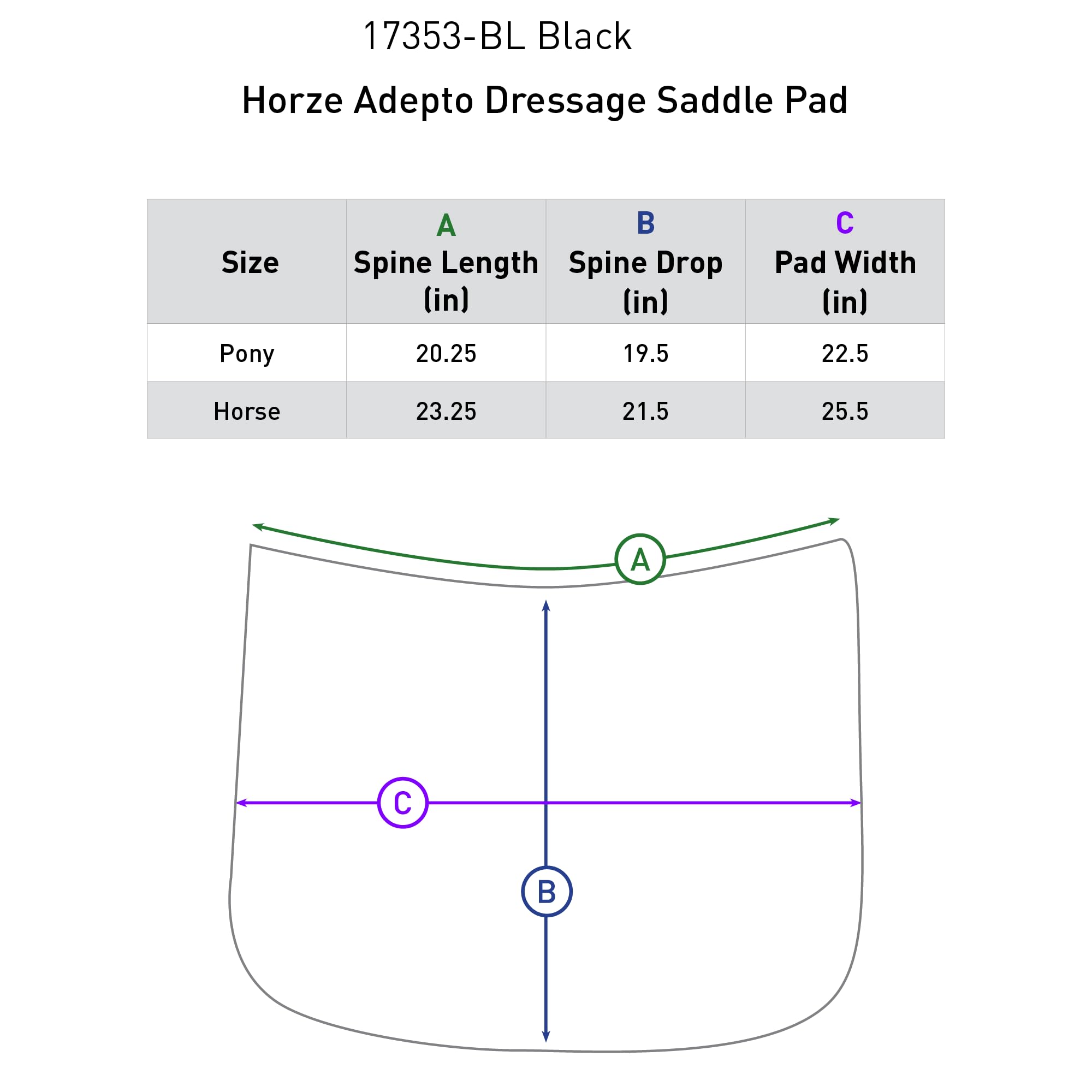 HORZE Mantilla de Doma Adepto, Negro, P