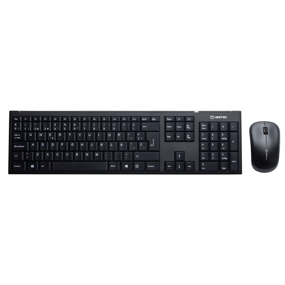 Hiditec KM300 RF Wireless QWERTY Keyboard (Standard, RF Wireless, QWERTY, Black, Mouse Included)