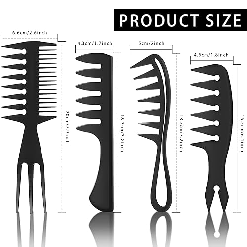Miniatura 2 de Peine de peinado para hombres, peine de dientes anchos para cabello rizado, peine para cabello rizado, peine de pelo para hombres, peluquería