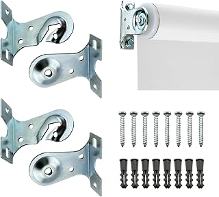 Sturdy metal brackets for roller shades with screws and plugs