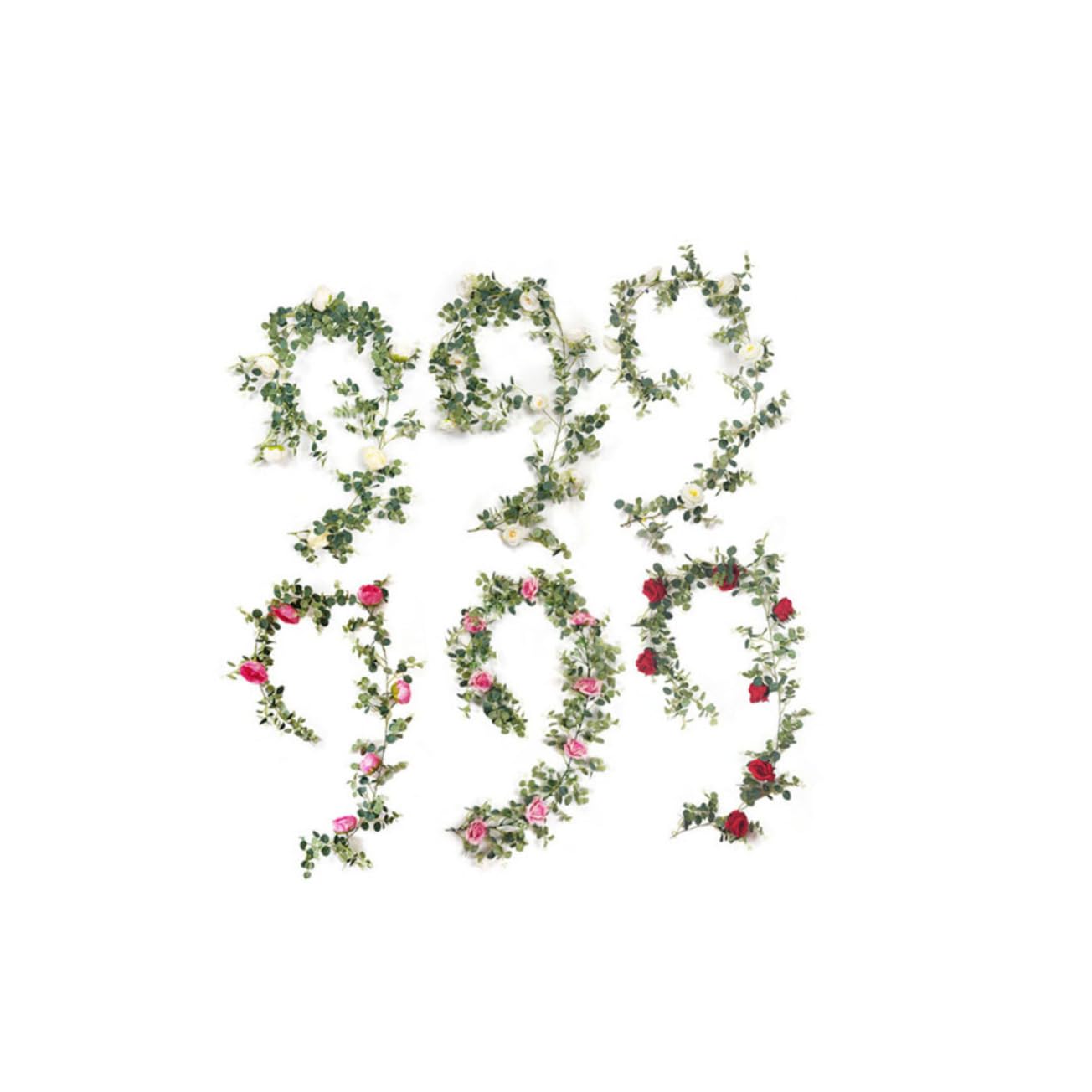 Cabilock 3stücke Künstliche Rattan Girlande Mit Rosen Dekoration Für Hochzeiten Partys Und Wohnräume Hängende Blumen Für Türen Und Spiegel Umweltfreundliches Material Leicht Zu