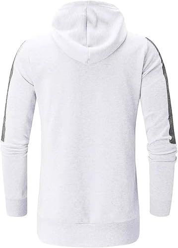 Miniatura 5 de Vifucz Sudadera con capucha para hombre Manga larga Jersey deportivo Bloque color Otoño Invierno Sudaderas Clásico Atlético
