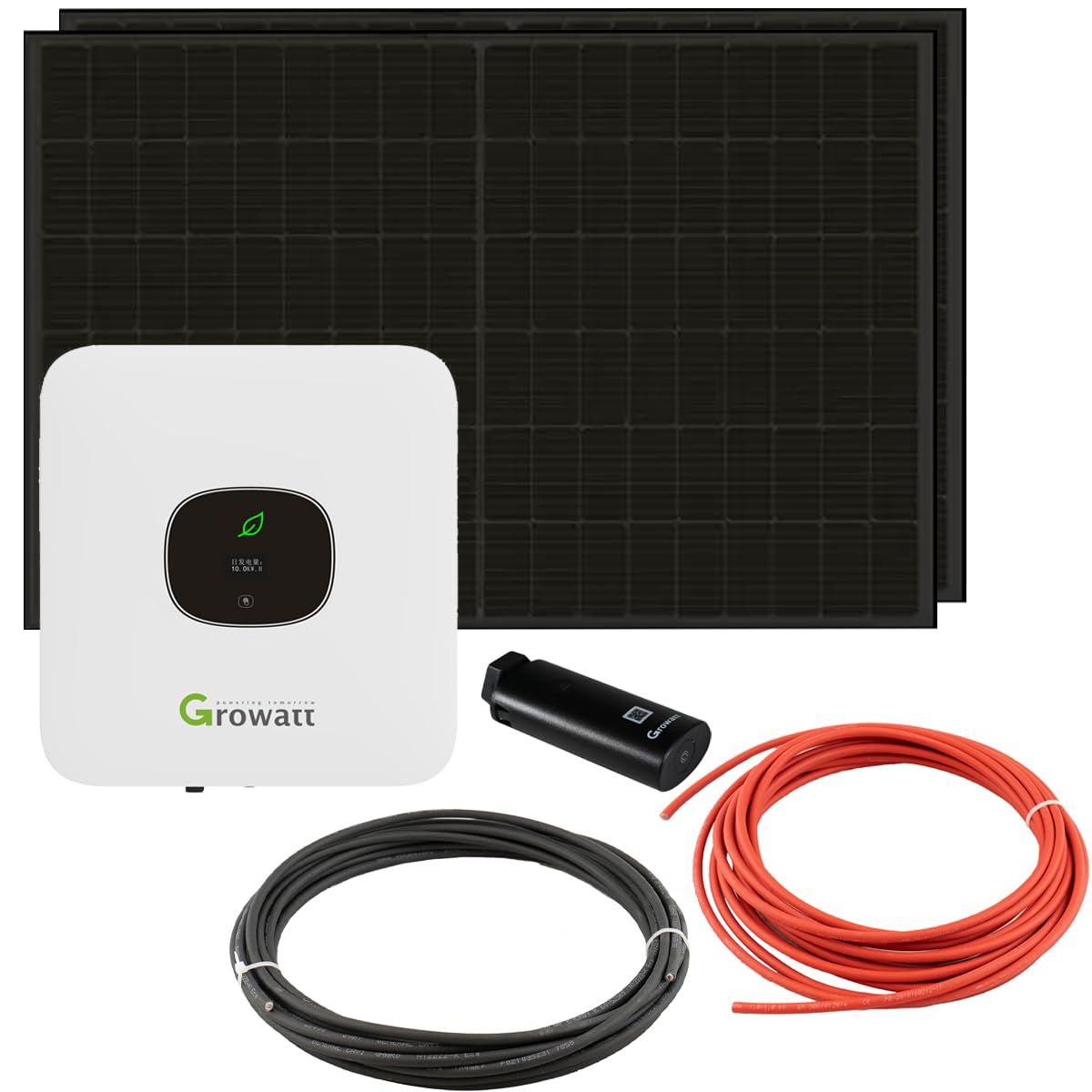 GROWATT Balkonkraftwerk 0% MwSt §12 III UstG MIC 750 0,75kW mit 800W Solarpanel und WiFi-Stick
