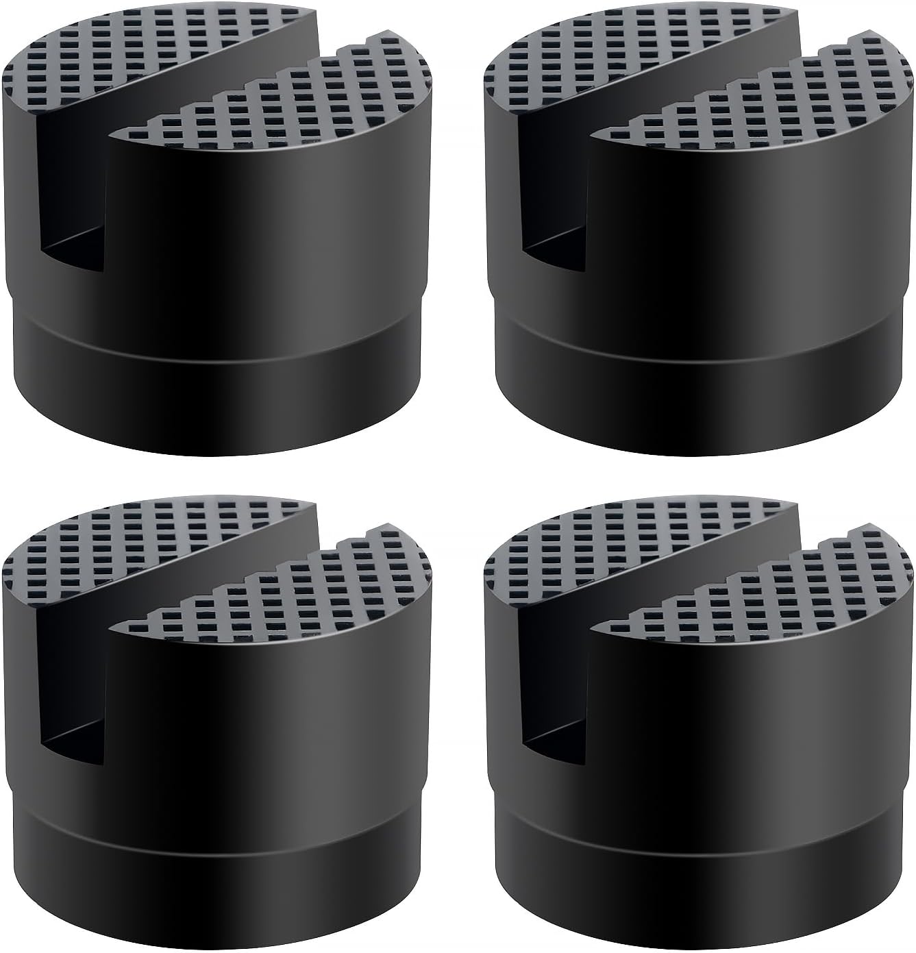 YIXISI 4 PCS Universal Slotted Rubber Jack Pad Medium Size, Frame Rail Protector Pinch Welds Protector, Rubber Jack Guard Adapter Pad for Keeping Pinch Weld, Paint and Metal Safe