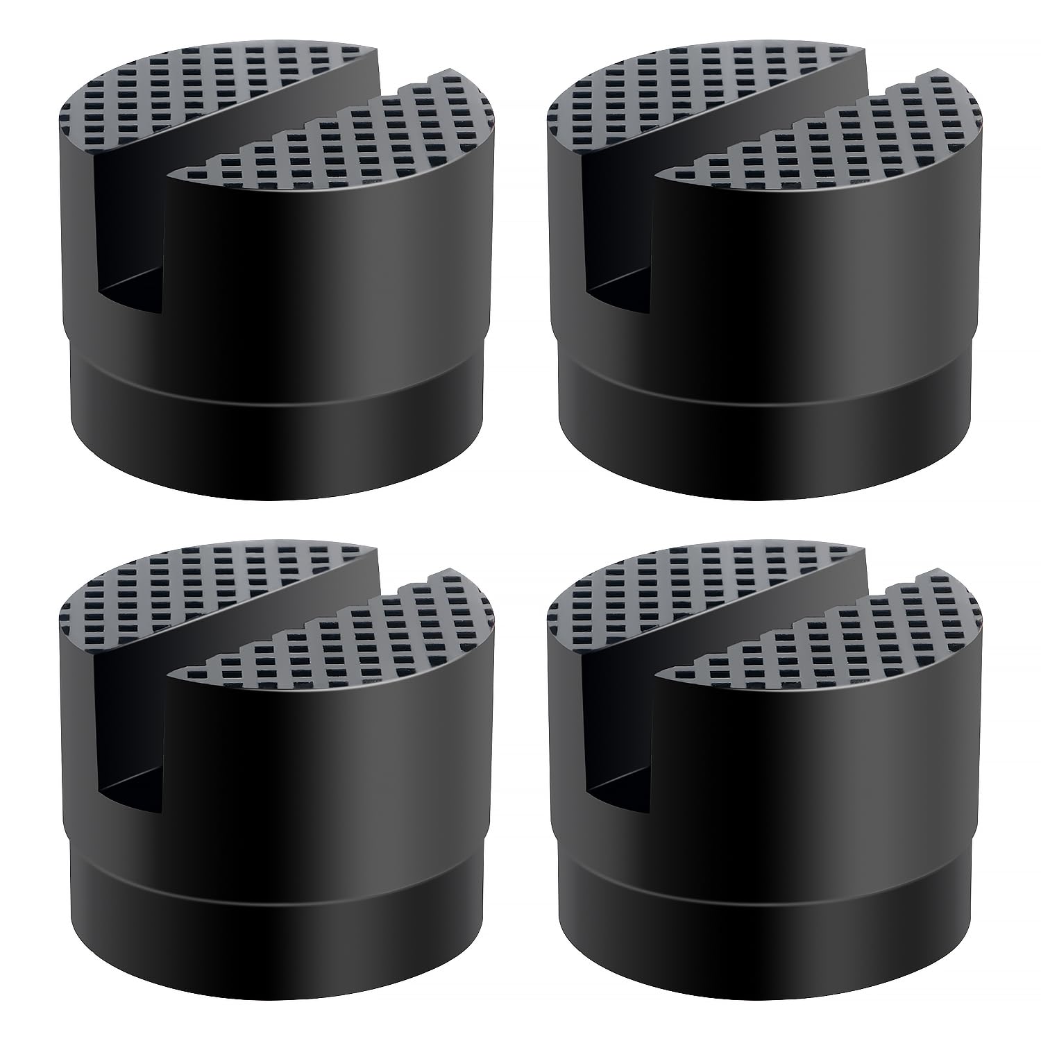 YIXISI4 PCS Universal Slotted Rubber Jack Pad Medium Size, Frame Rail Protector Pinch Welds Protector, Rubber Jack Guard Adapter Pad for Keeping Pinch Weld, Paint and Metal Safe