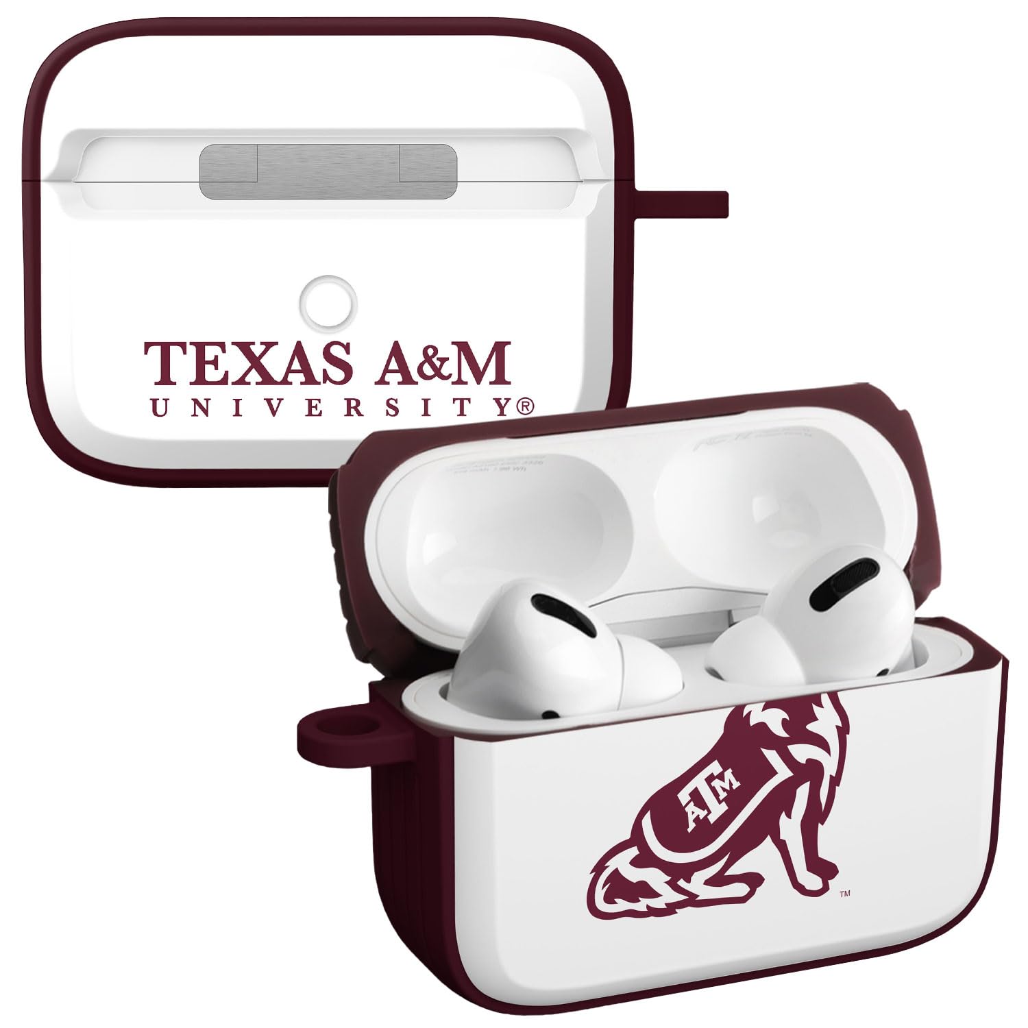 Affinity Bands Texas A&M Aggies HDX Case Cover Compatible with Apple AirPods Pro 1 & 2 (Classic Maroon)