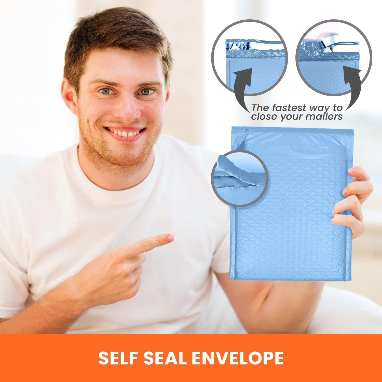 PackageZoom Bubble Mailers 6x10 Inch Blue 50 Pack Bubble Mailer, Self Seal Bubble Envelopes, Packaging For Businesses Waterproof Padded Envelopes Mailers #0