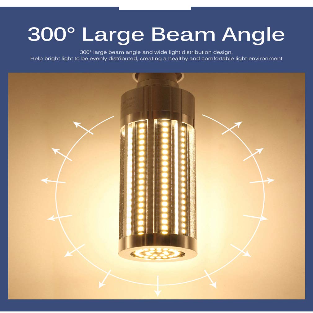 Bombillas LED E27 Luz Blanco Cálido/Fria, 15-100W Equivalentes Incandescente Bombillas 300W Bombilla Maíz E27 Led 3000-6000K 1300-11000LM Lampara Bombilla Led E27 No Regulable,Warm White,50W
