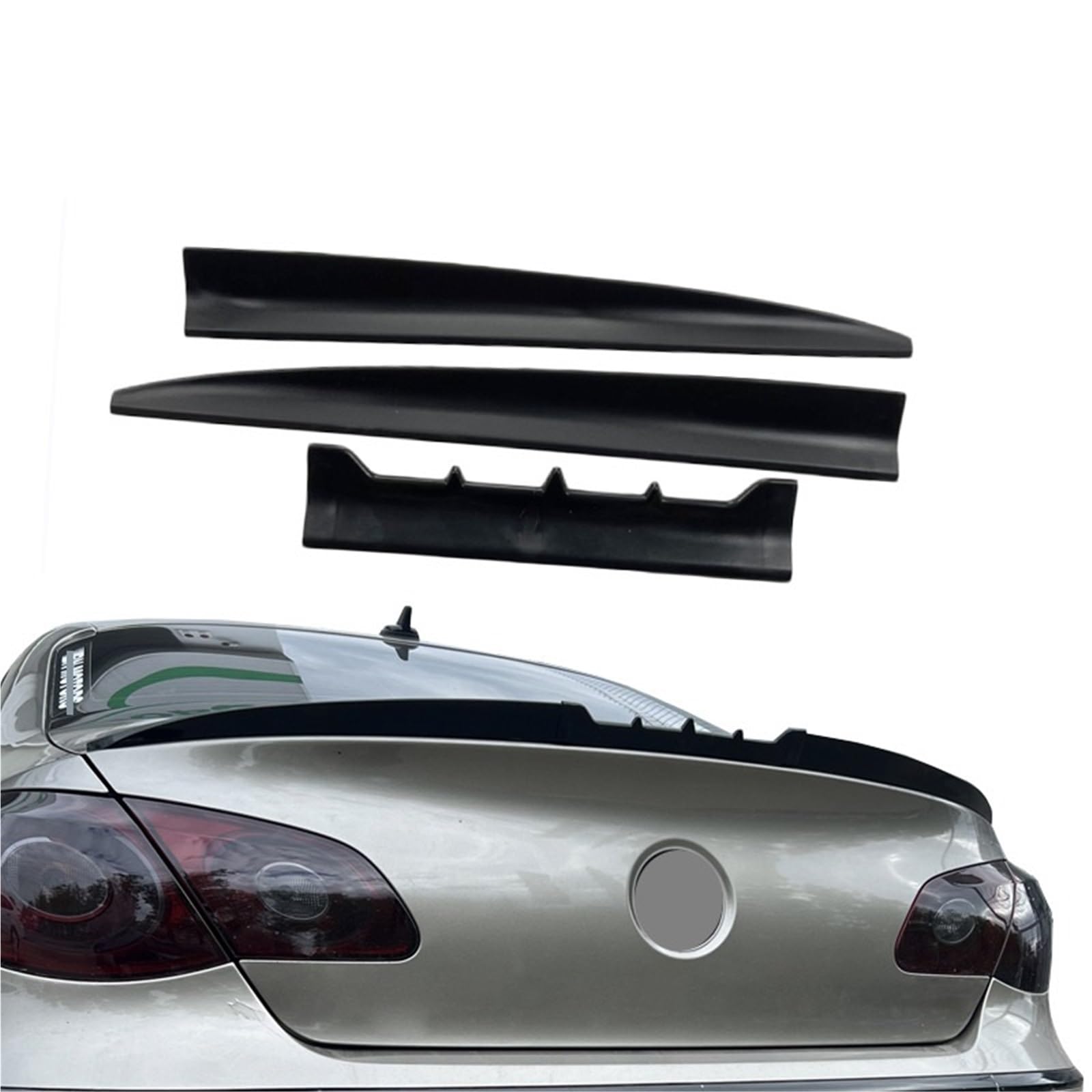 Spoiler Frontali per Auto Spoiler Posteriore Universale per Auto, berlina, Hatchback, Fai da Te, Lunghezza Adatta per Passat B8, Adatto per Audi A3, A6, C7(Style 1 Matt Black)
