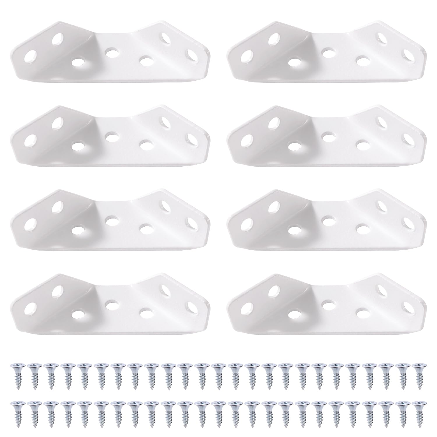VooGenzek 8 PCS Thickness 1.5mm Stainless Steel Corner Bracket, Trapeziform Corner Brace Brackets