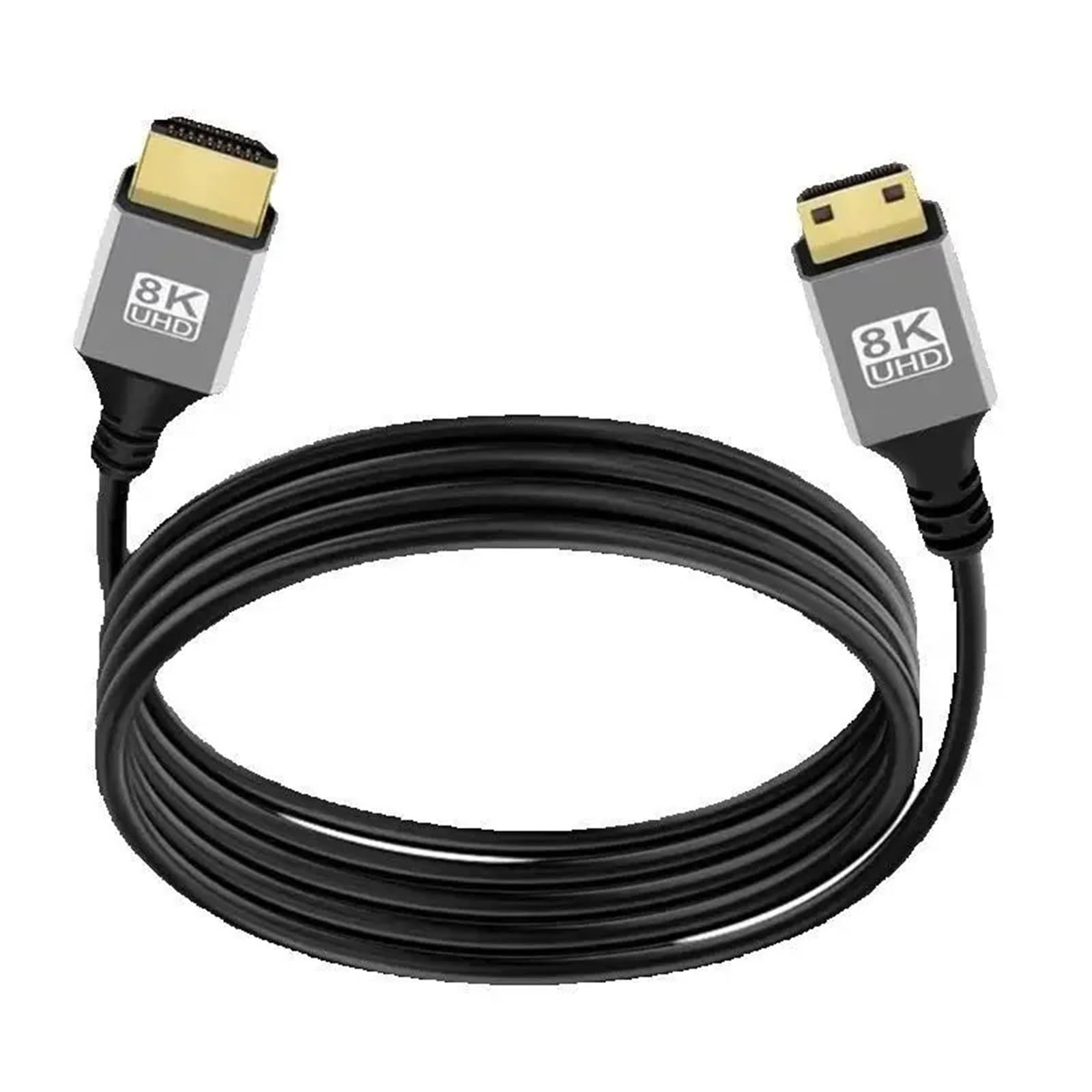 UHD 8K Mini HDMI kabel kompatybilny z HDMI 0,5 m, 1 m, 3 m, HDMI 2,1 V, do aparatu, TV, tabletu, obsługa 4K 5K Micro HD eARC HDR10 HDCP (8K Mini HD-HDMI, 5 m)