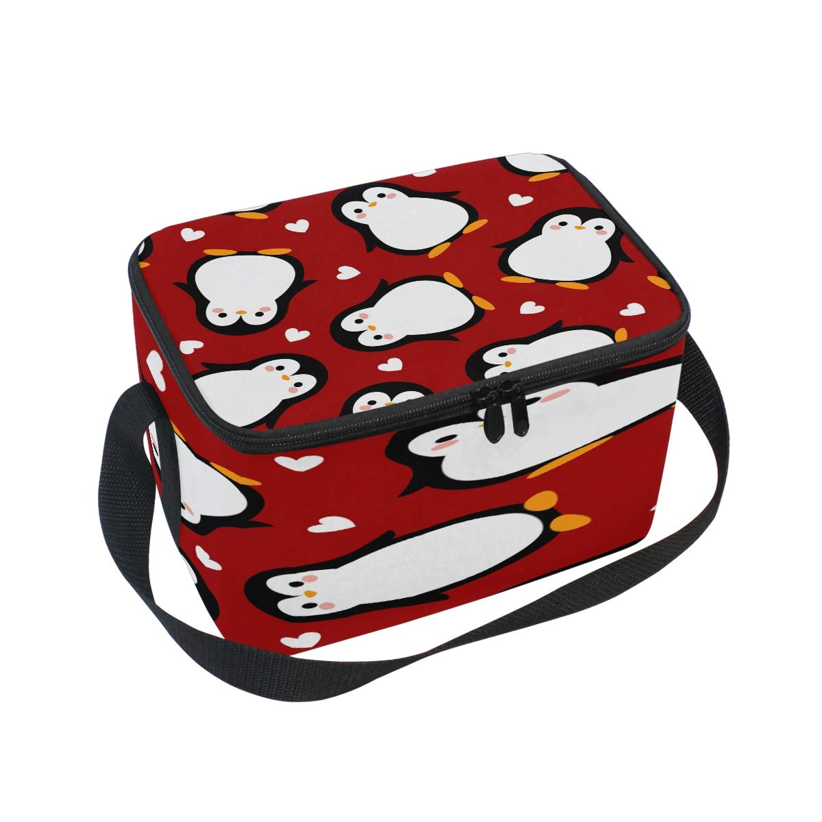 WowPrintInsulated Lunch Bag, Cute Penguin Reusable Cooler Lunch Boxes Cool Bag for Adults Men Women Kids Girls Boys