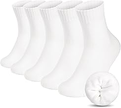 Simpeak Calcetines Hombre de Invierno (Pack de 5), Calcetines Térmicos de Algodón Gruesos y Cálidos, Rizo Suave Ejecutivos Socks Cómodos Hombre, Validos Desde La Talla 38-46, Blanco&Negro
