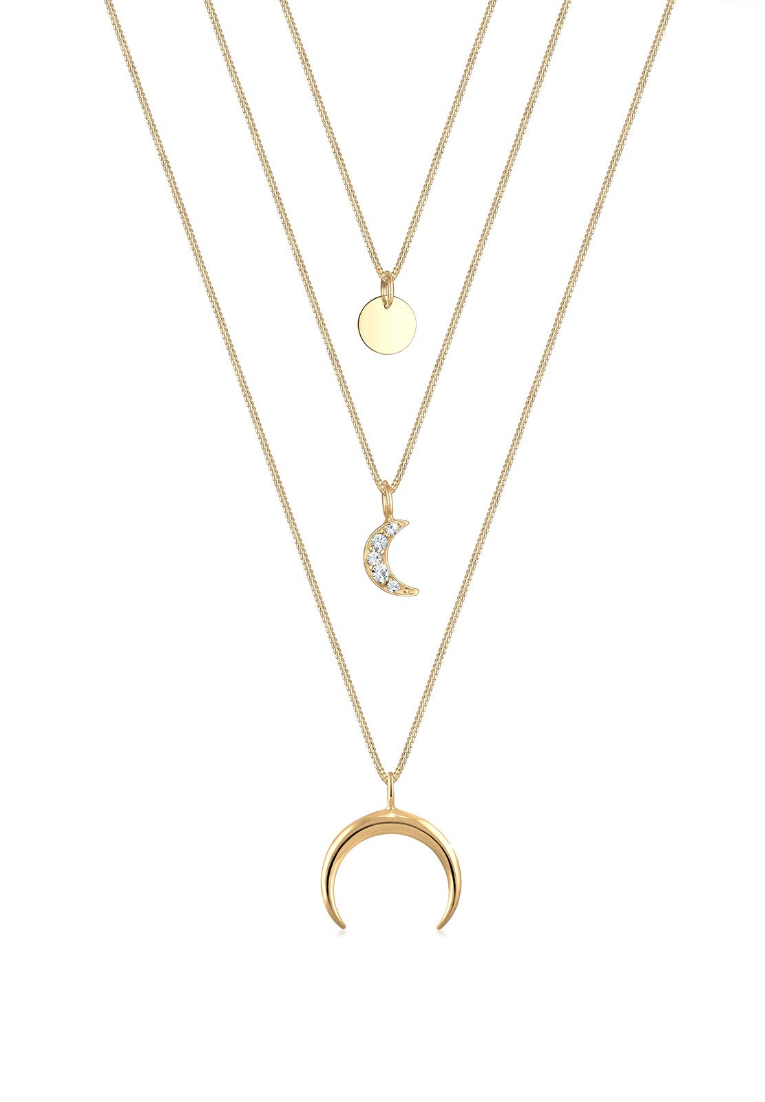 Elli Necklace Astro Layer Trend with Crystals in 925 sterling silver