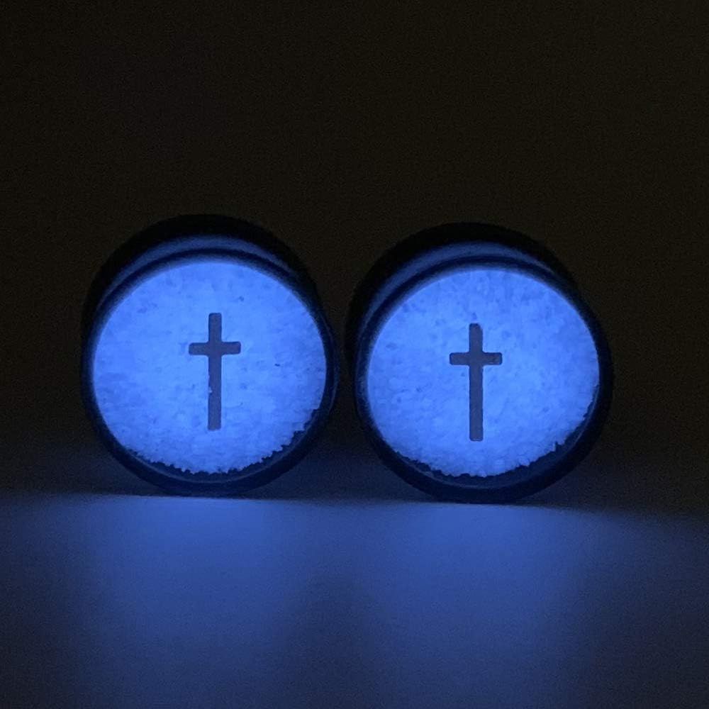 6-25mm Luminous Cross Acrylic Ear Tunnels and Gauge Ear Plugs Expander Ear Stud Ear Stretcher Piercing Earring