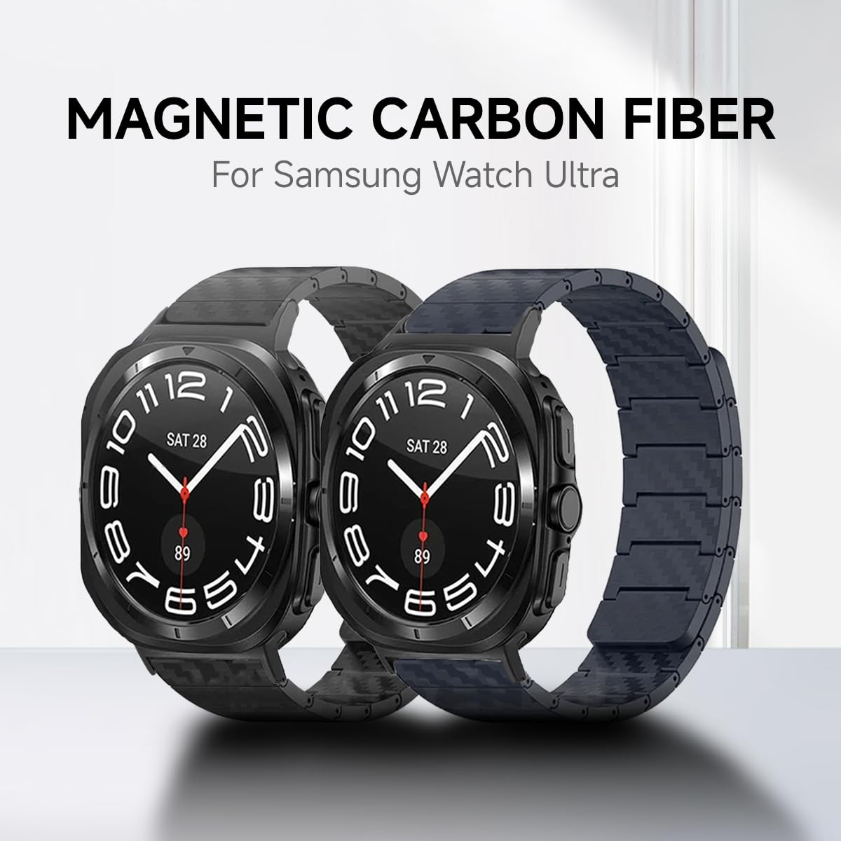 JDIME Bracelet magnétique en fibre de carbone pour Samsung Galaxy Watch 7 Ultra 47mm, Bracelet léger, Galaxy Watch Ultra 47mm