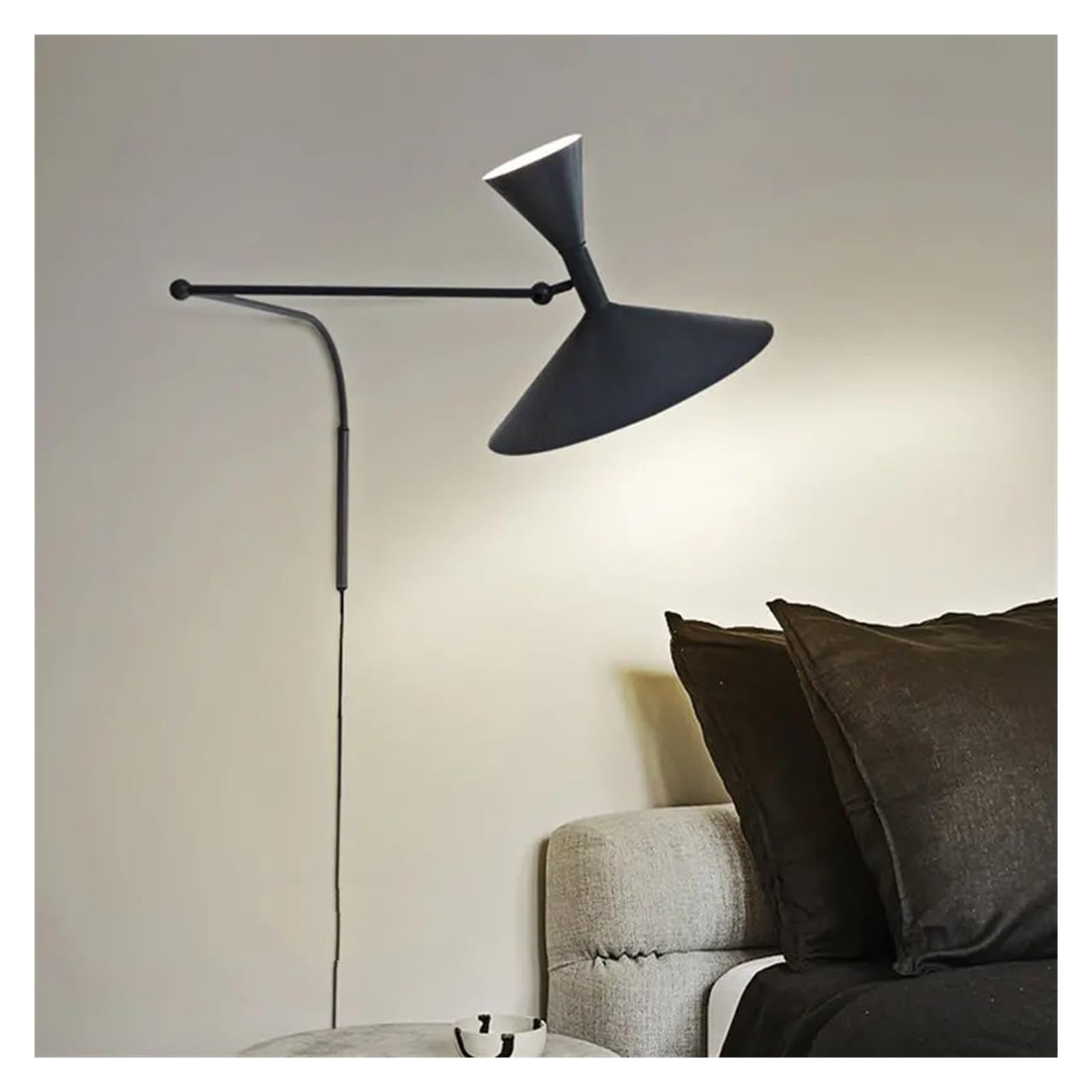 FZQSXAZU Minimalist Rotatable Rocker Arm Wall Lamp – LED Sconce Lighting Fixture for Living Room & Dining Vintage Home Decor Plug-in Design Modern Illumination