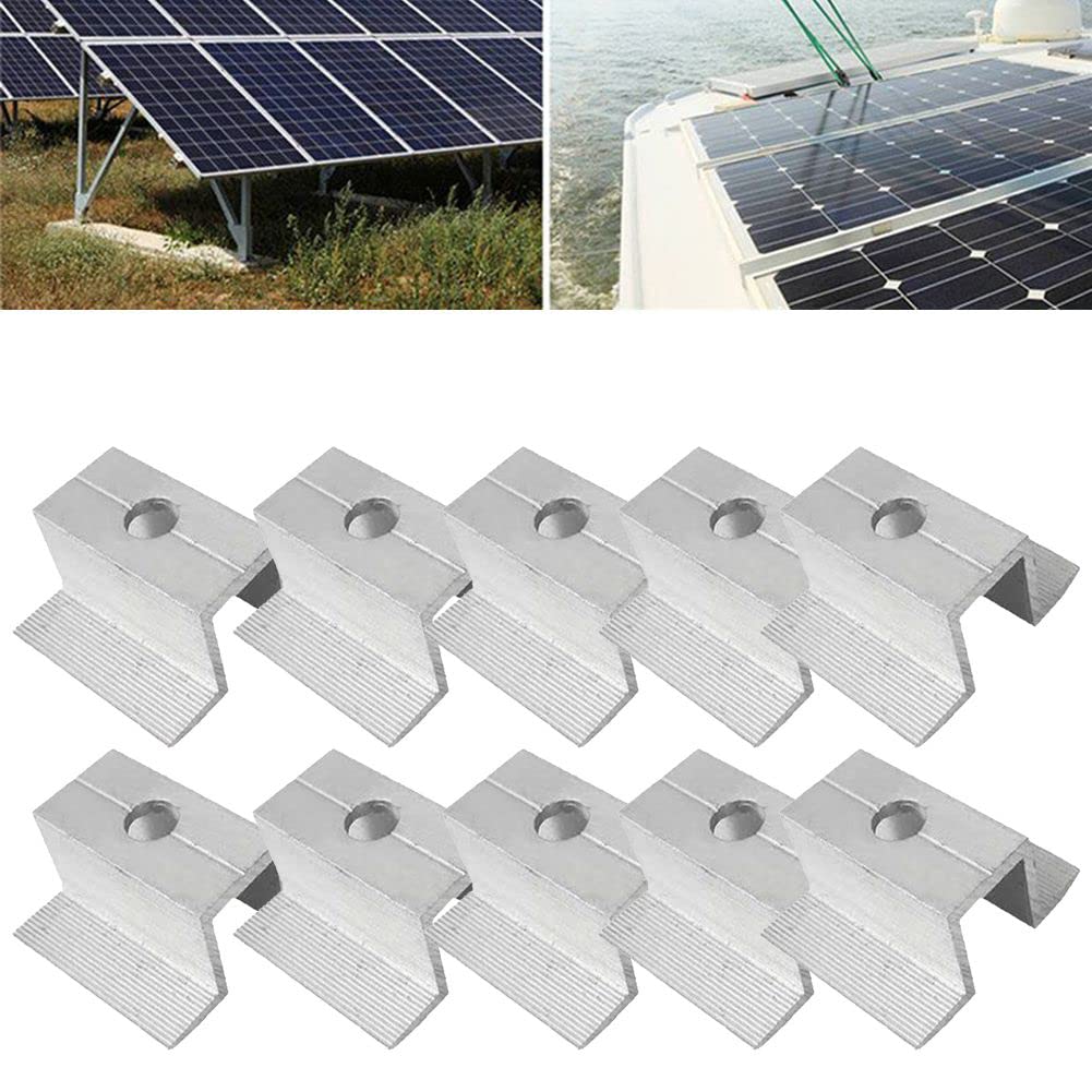 10 Pz Staffa Solare Fotovoltaica Morsetto In Lega Di Alluminio Per Modulo Solare Pannelli Solari Rack Mounts Accessori Pv Clamp A