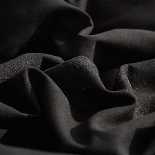 Miniatura 5 de Juego de edredón negro tamaño King, edredón negro puro para mujeres y hombres, juego de edredón suave y lujoso de color oscuro, juego de ropa de