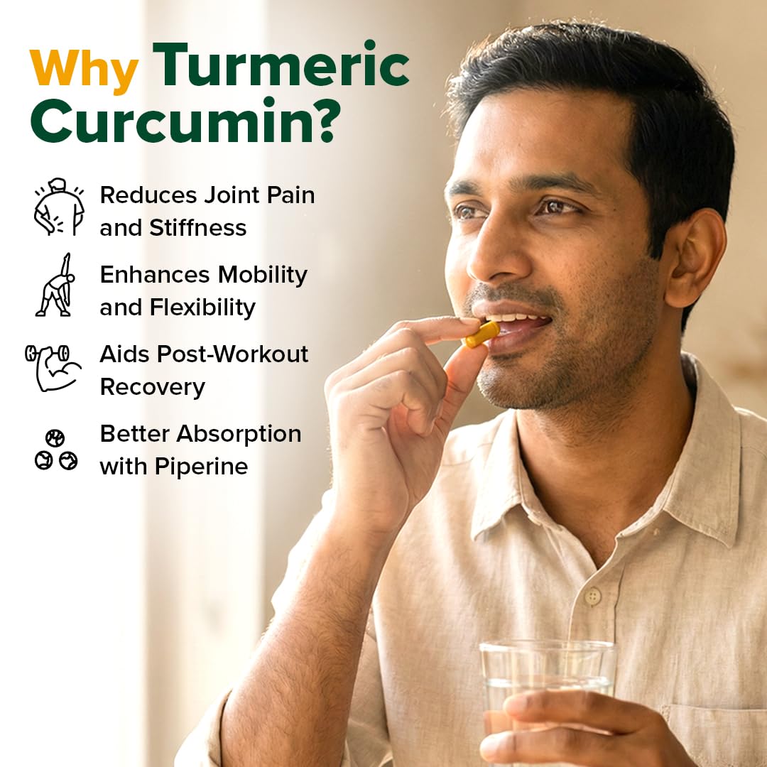 VAHDAM Turmeric Curcumin for Joint Support | 60 Capsules | Piperine & 95% Curcuminoids | Anti Inflammatory Supplement — Amazon image 7