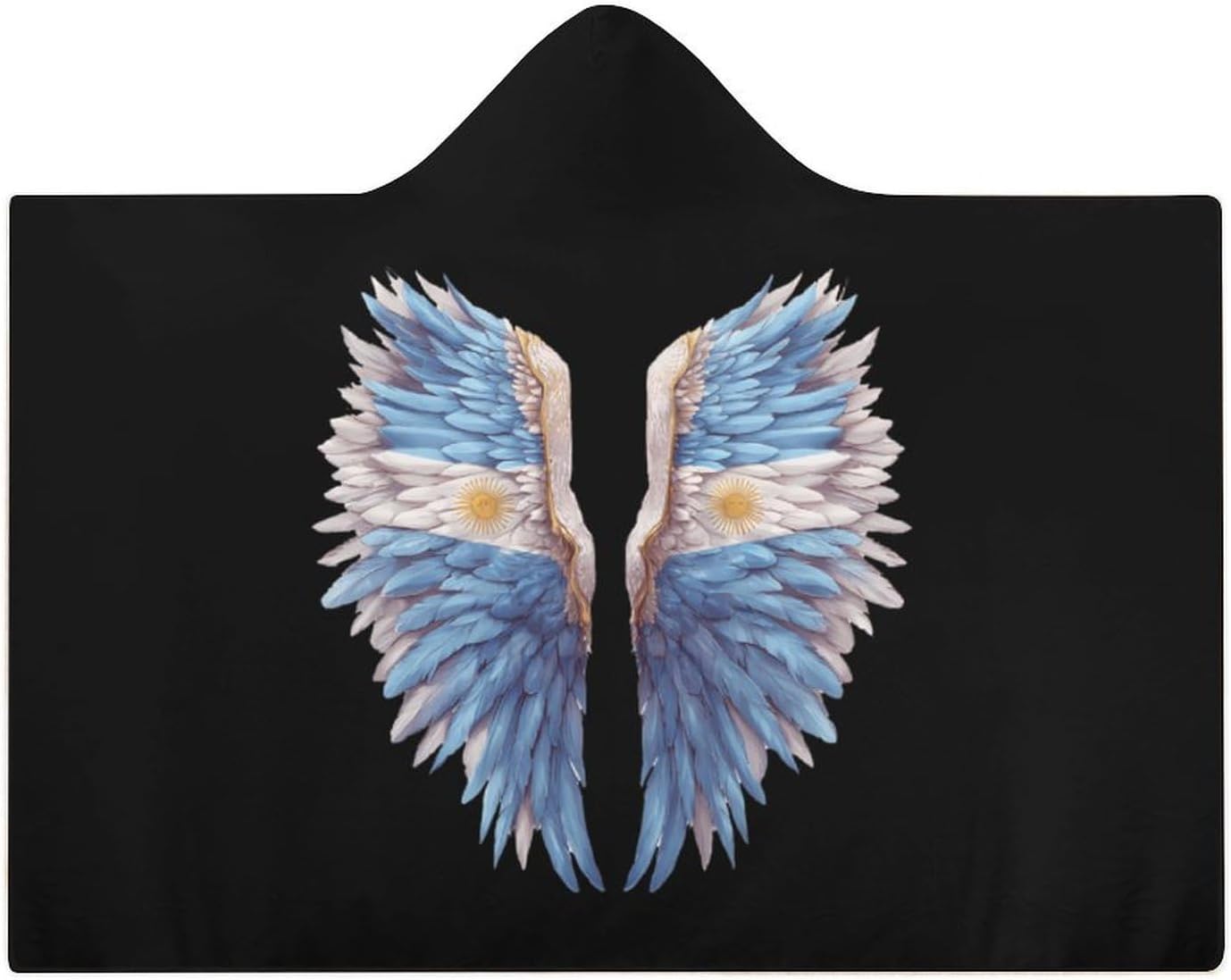 Argentina Flag Wings Wearable Blanket Oversized Throw Cape | Cozy Hooded Blanket Gifts for Women Men