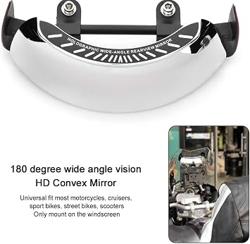 Busstier Universal Motorcycle Rearview Mirror 360° Rotatable Adjustable Side Mirror Set 8mm/10mm Compatible