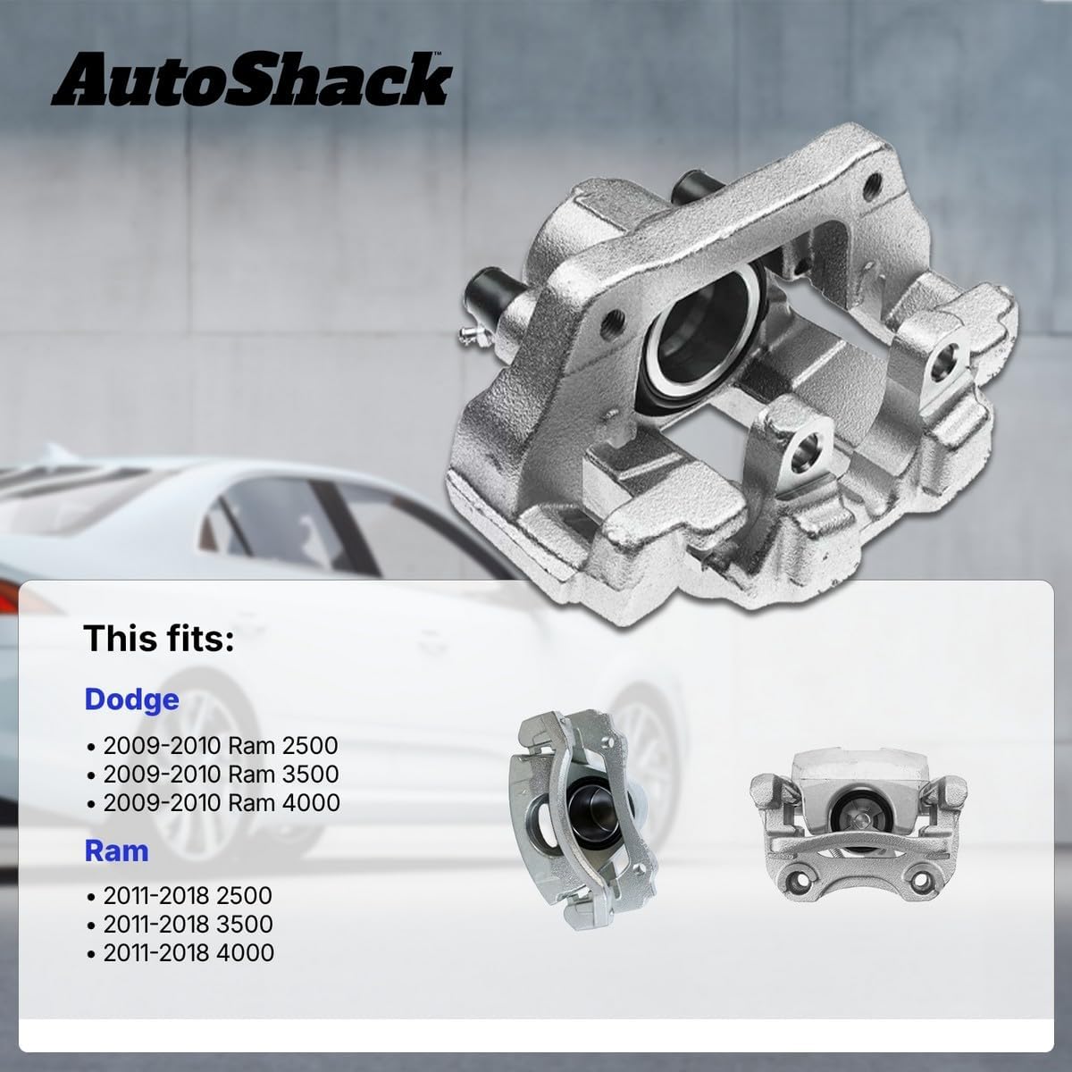 AutoShack Front Brake Caliper Right Replacement for 2011-2018 Ram 2500 2011-2018 Ram 3500 1-PC