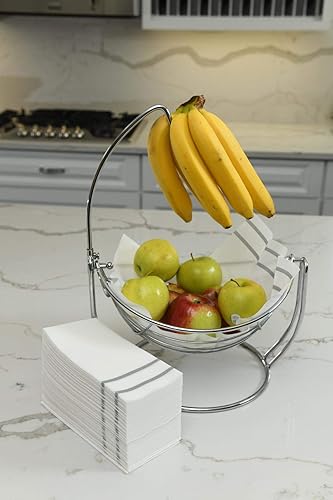 Miniatura 6 de Toallas de mano desechables para baño, diseño plateado, 200 toallas desechables de lino  Cena formal, aniversario y servilletas de boda para mesas,