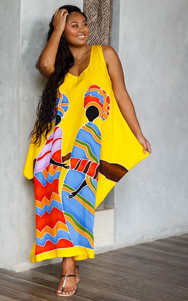 SHU-SHI - Vestido Largo sin Mangas para Mujer - Ideal para la Playa - Tallas Grandes