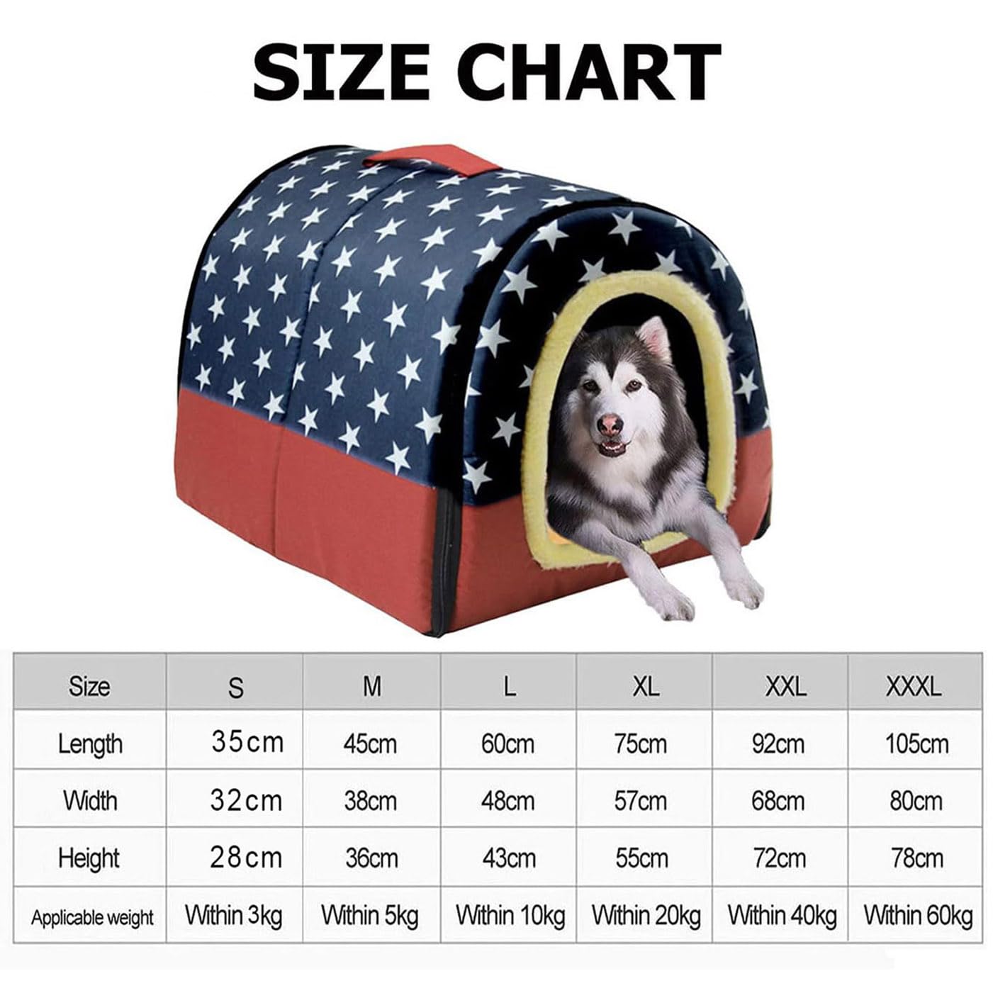 Cama grande para perros de lujo, cálida y cálida, XL XXL, para interiores, caseta para perros, cama grande para perros, cueva para gatos, iglú, para interiores y exteriores, lavable (XL 75 x 57 x 55