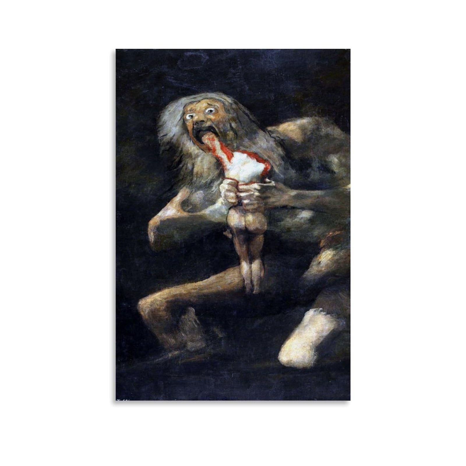 GAJUST Saturn Devouring His Son Poster Saturn Devouring His Son Painted by Francisco Goya Circa 1823., Canvas Print Art Poster; Unframe; 16x24inch(40x60cm)